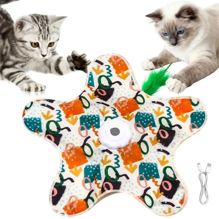 Smart Interactive Cat Toy - Automatic Hide and Seek Hunting Simulator with Realistic Bird Sounds & Random Moving Feather, USB Rechargeable, Prevents Boredom for Indoor Cats & Kittens