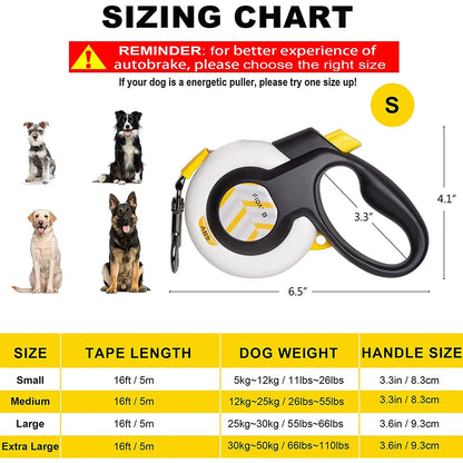 Fida Dog Leash, Autobrake Retractable Patented Design for Dog Pulling, 16 Ft Heavy Duty No Pull Pet Walking Leash for Large Medium Dogs. Tangle Free, One‑Hand Control