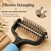 Pet Detangling Comb for Dogs and Cats,Stainless Steel Pet Grooming Tool for Loose Hair Removal,Light Mats, Tangles,Shedding and Daily Coat Care