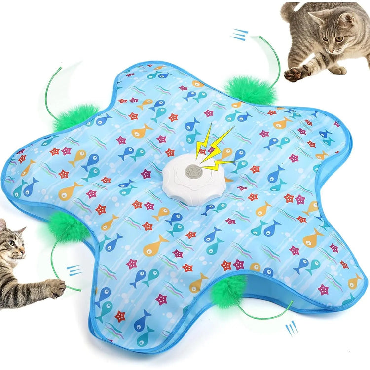 Smart Interactive Cat Toy - Automatic Hide and Seek Hunting Simulator with Realistic Bird Sounds & Random Moving Feather, USB Rechargeable, Prevents Boredom for Indoor Cats & Kittens