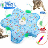 Smart Interactive Cat Toy - Automatic Hide and Seek Hunting Simulator with Realistic Bird Sounds & Random Moving Feather, USB Rechargeable, Prevents Boredom for Indoor Cats & Kittens