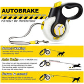 Fida Dog Leash, Autobrake Retractable Patented Design for Dog Pulling, 16 Ft Heavy Duty No Pull Pet Walking Leash for Large Medium Dogs. Tangle Free, One‑Hand Control