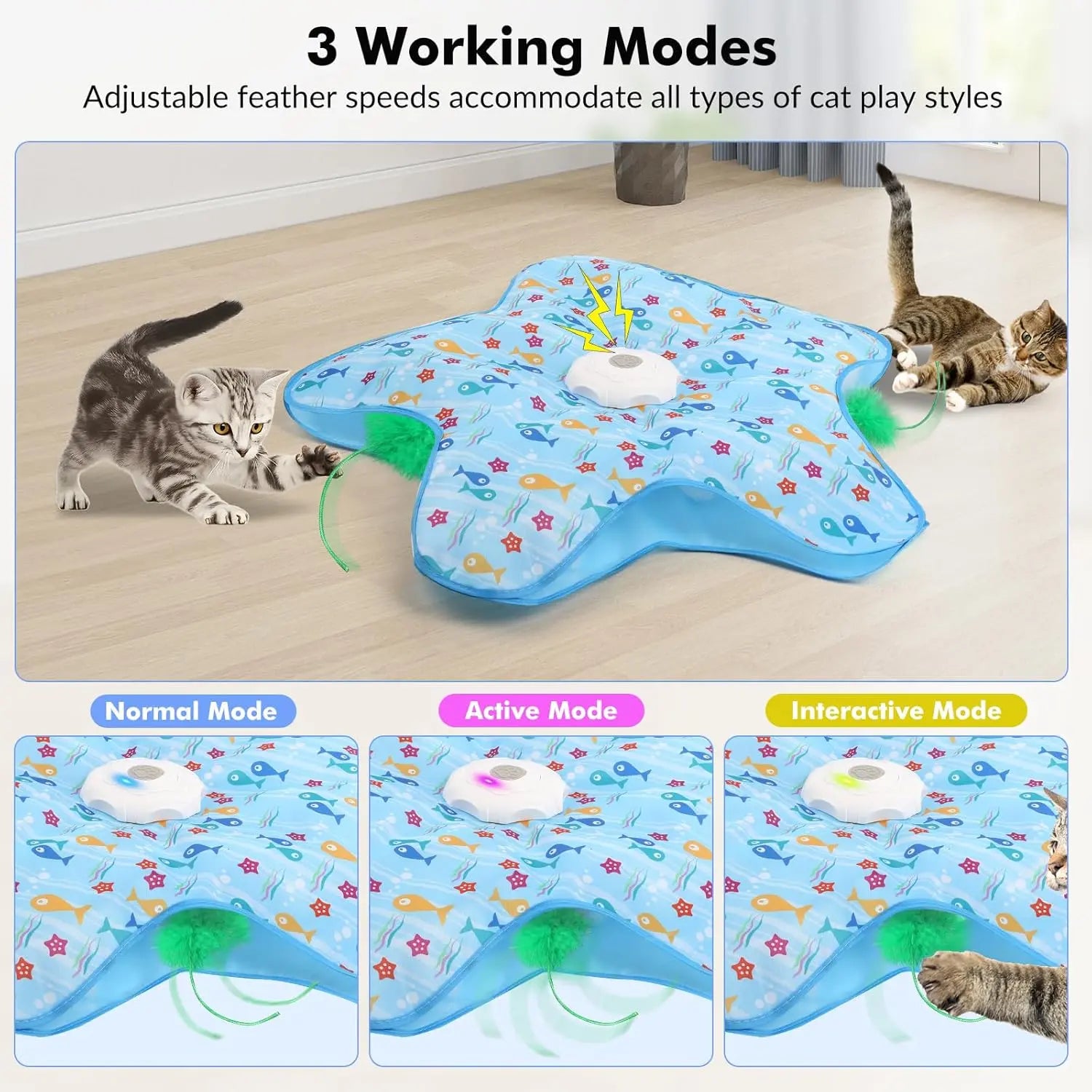 Smart Interactive Cat Toy - Automatic Hide and Seek Hunting Simulator with Realistic Bird Sounds & Random Moving Feather, USB Rechargeable, Prevents Boredom for Indoor Cats & Kittens