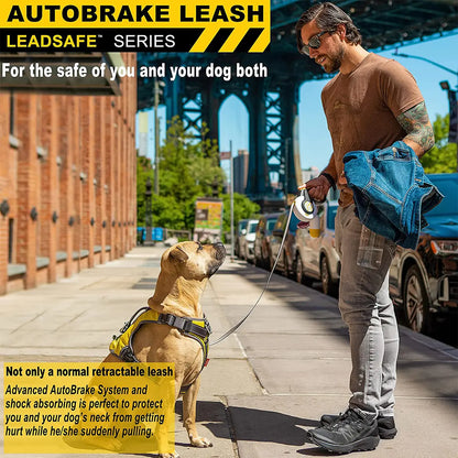 Fida Dog Leash, Autobrake Retractable Patented Design for Dog Pulling, 16 Ft Heavy Duty No Pull Pet Walking Leash for Large Medium Dogs. Tangle Free, One‑Hand Control