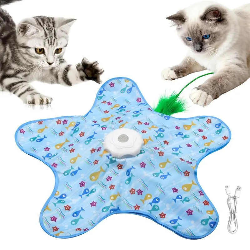 Smart Interactive Cat Toy - Automatic Hide and Seek Hunting Simulator with Realistic Bird Sounds & Random Moving Feather, USB Rechargeable, Prevents Boredom for Indoor Cats & Kittens
